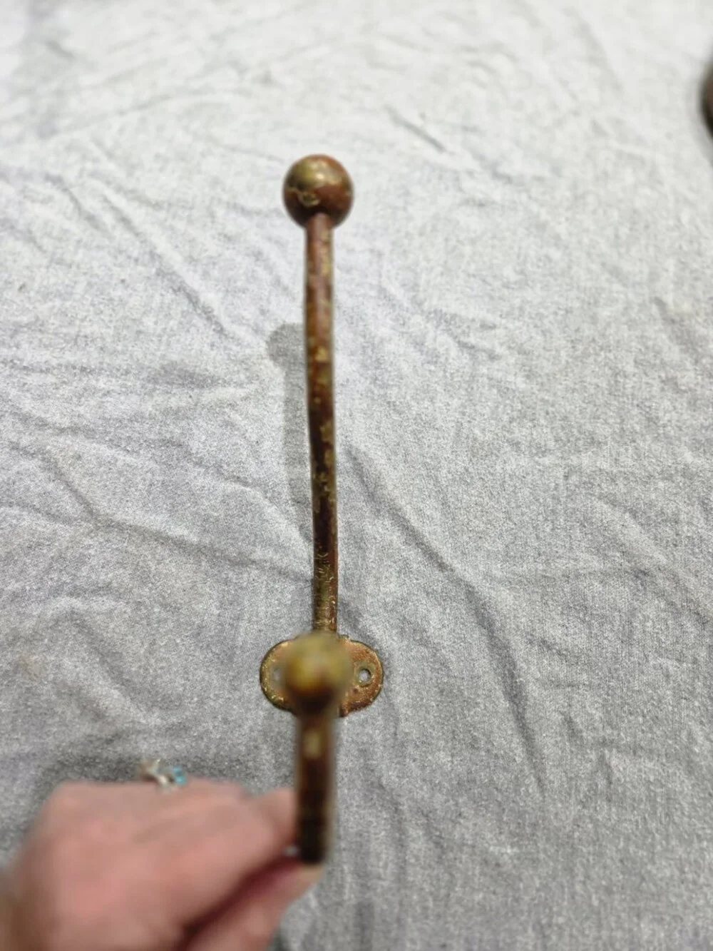 Vintage Brass Curtain Tieback Hook Wall Mount Drapery Hardware
